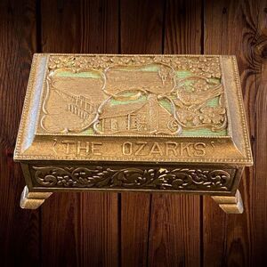 Vintage Metal Souvenir Trinket Box The Ozarks